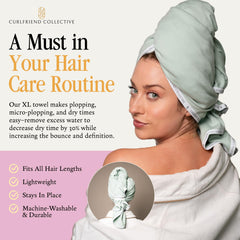 Curlfriend Collective Mini towel packed in travel bag for on-the-go freshness