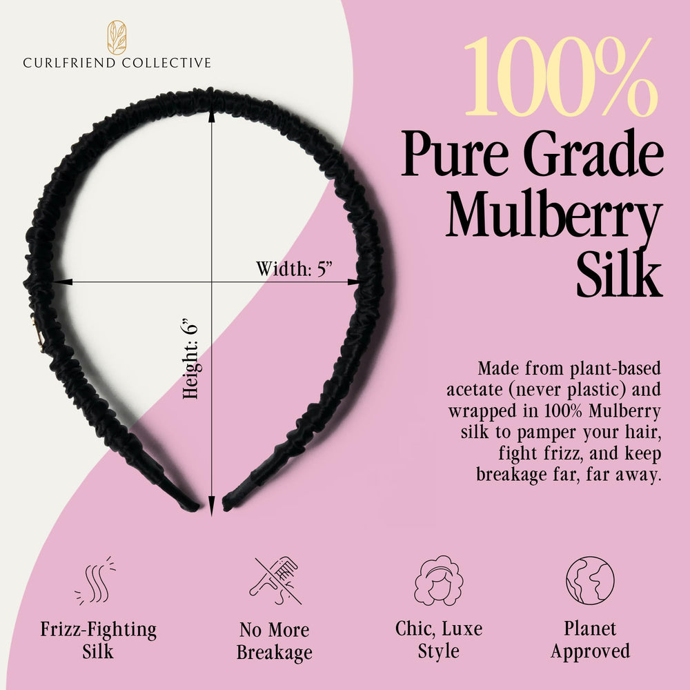 Curlfriend Collective Onyx close-up of Mulberry silk texture protecting hair