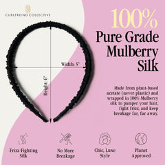 Curlfriend Collective Onyx close-up of Mulberry silk texture protecting hair