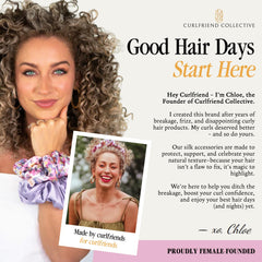 Curlfriend Collective demonstration of plopping wet hair to preserve curl definition