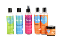 Curls used on hairline in lifestyle shot showing tamed edges and glossy finish benefit