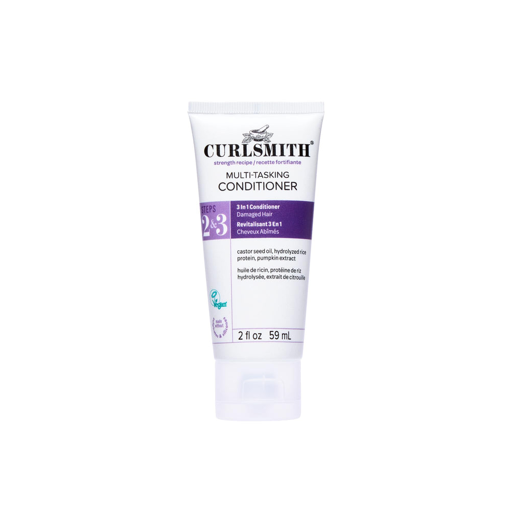 CURLSMITH front packaging showing the 3-in-1 curl conditioner and clear benefits