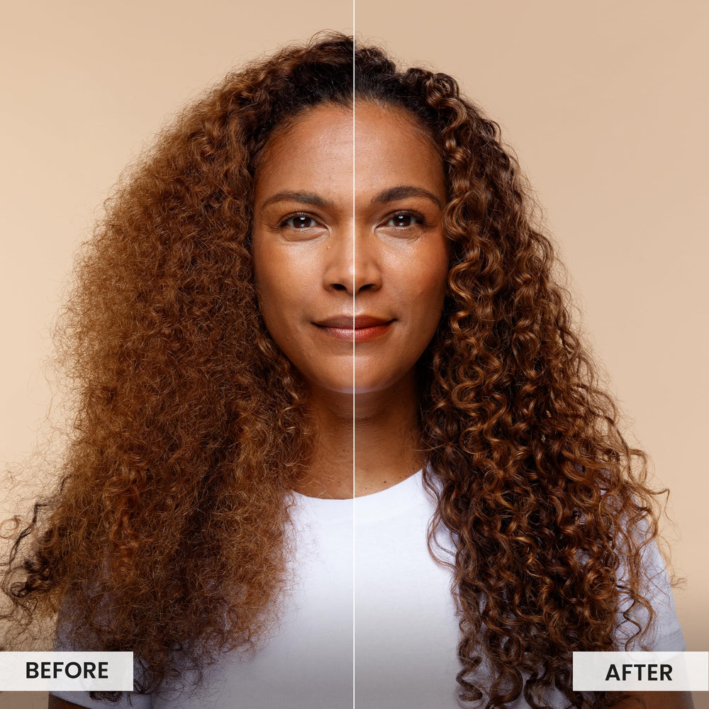 CURLSMITH applied in shower on wet curls to demonstrate rinse-out use and hydration