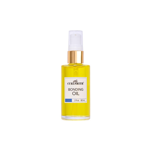 CURLSMITH bottle front view showing sleek packaging and lightweight oil benefits