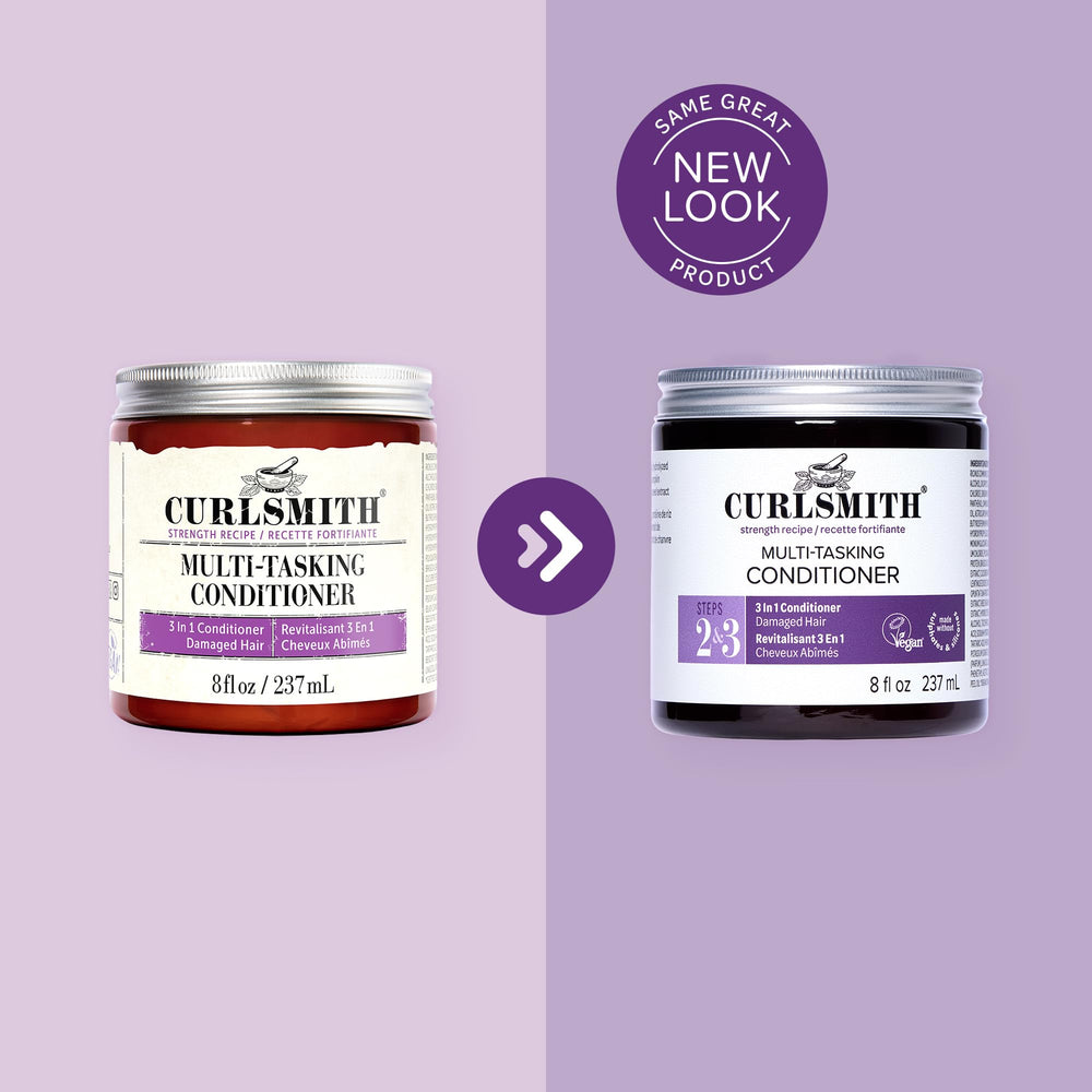 CURLSMITH deep conditioner being applied with a brush to show longer treatment benefit