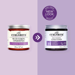 CURLSMITH deep conditioner being applied with a brush to show longer treatment benefit