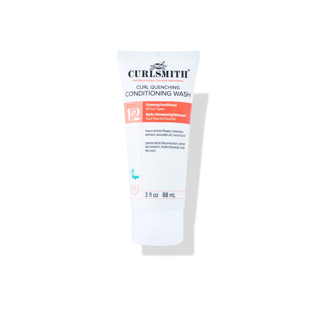 CURLSMITH front packaging of conditioning wash highlighting gentle cleansing benefit