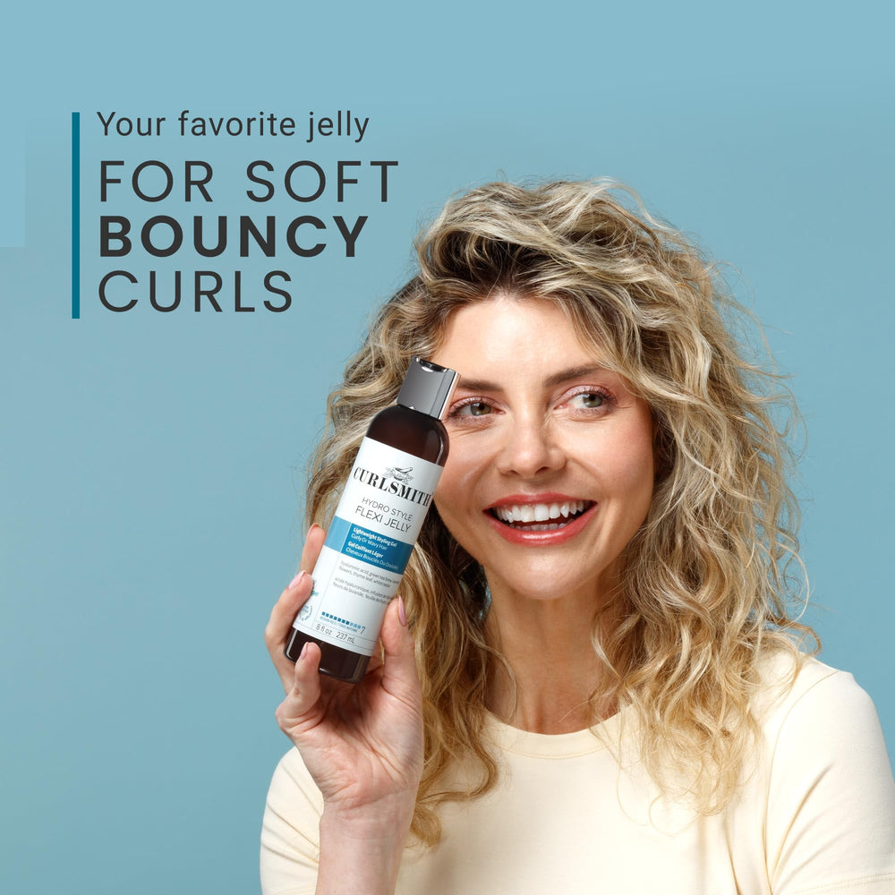 CURLSMITH after styling curly hair showing defined bouncy curls