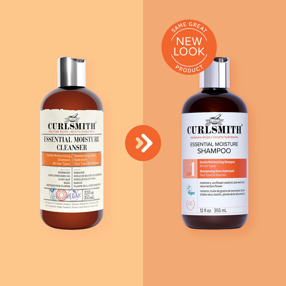 CURLSMITH pump dispensing shampoo into hand for easy, mess-free application