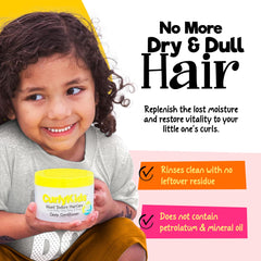 CurlyKids conditioner applied on curly hair to ease combing and frizz