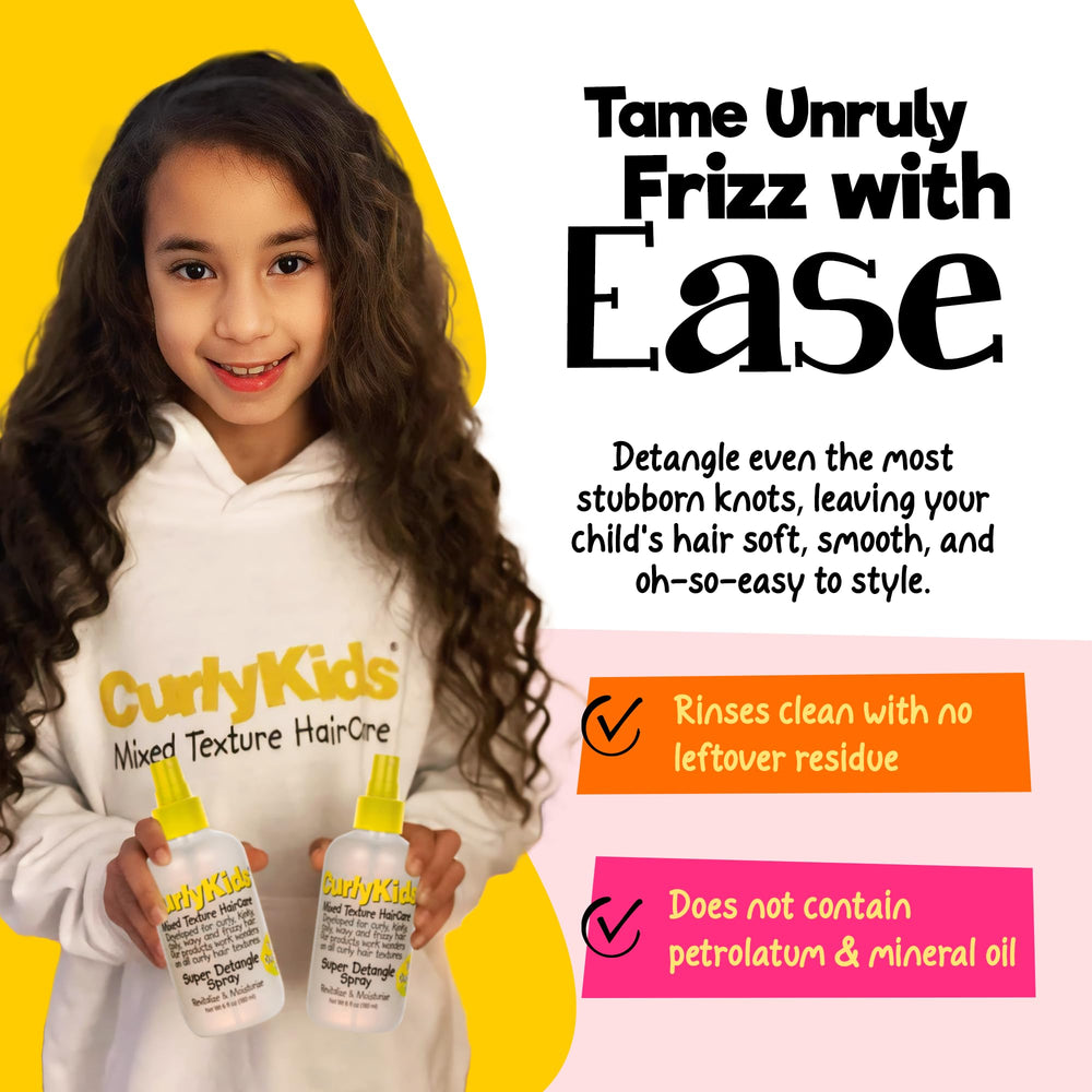 CurlyKids leave-in creme being applied to damp hair improving manageability and shine