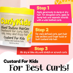 Open jar of CurlyKids custard showing creamy consistency for easy application