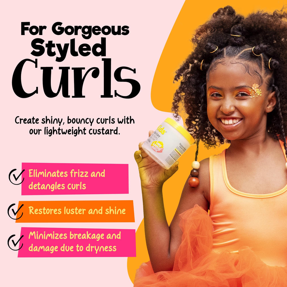 CurlyKids custard texture close-up highlighting smooth spreadability benefit