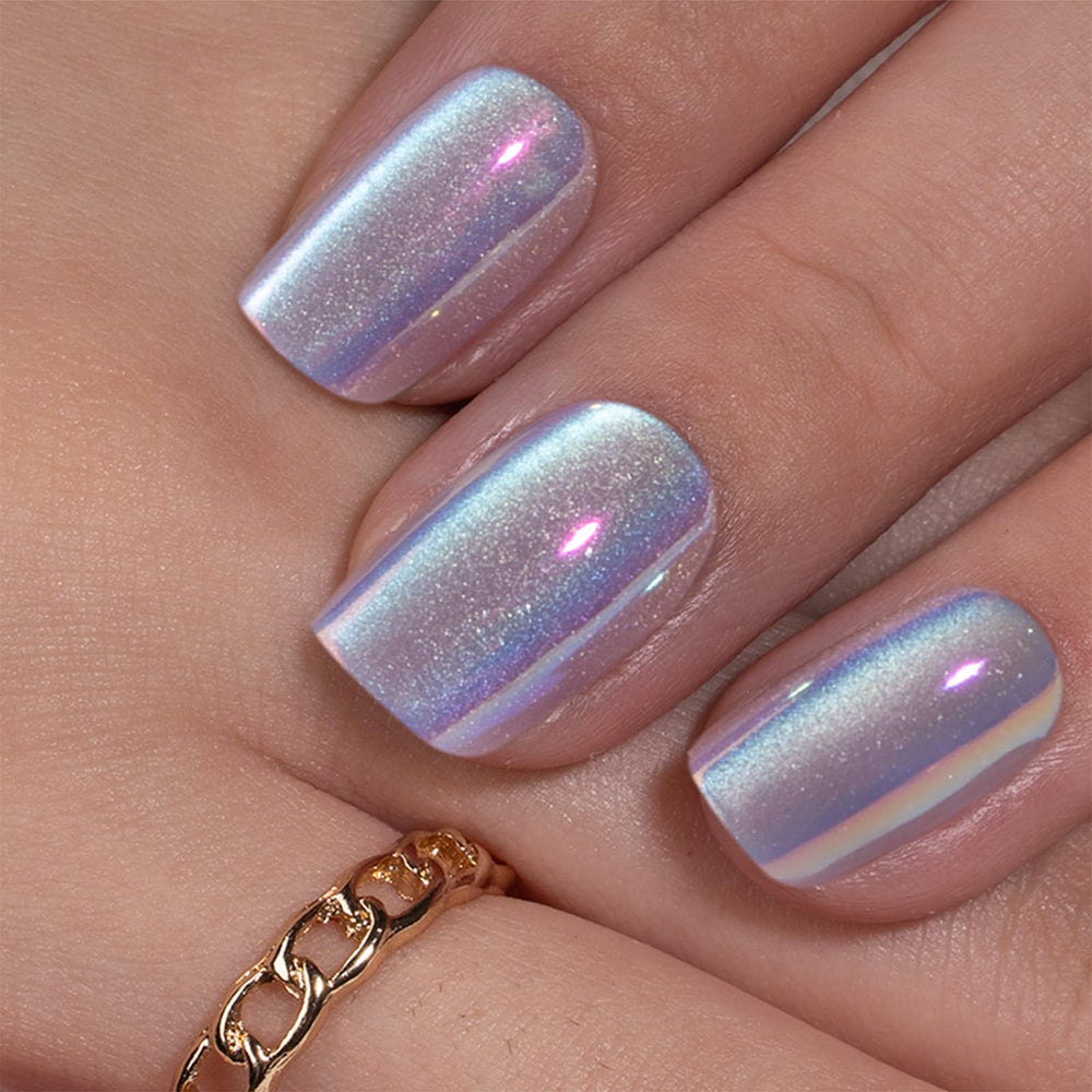 CurvLife apricot French tip detail highlighting glossy finish and natural look