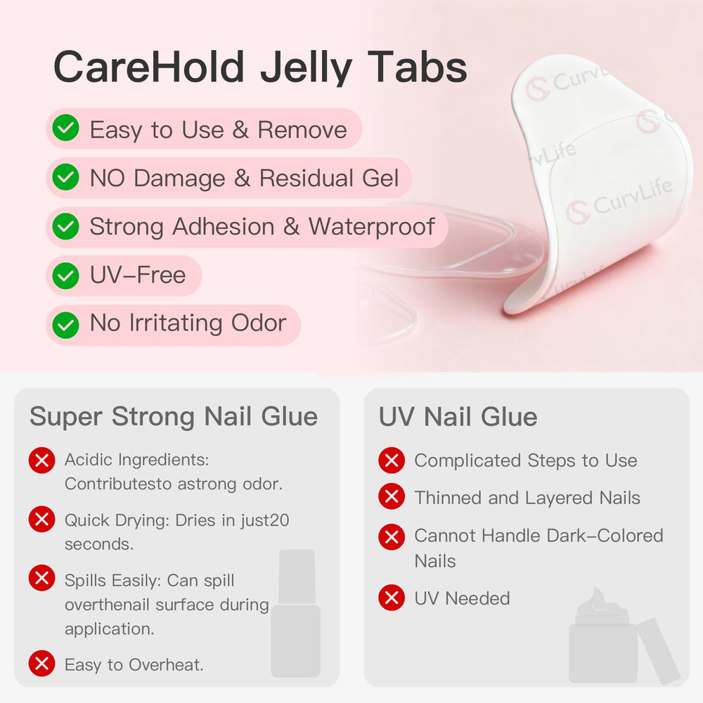 CurvLife CareHold Pro application in hand demonstrating easy peel-and-press benefit