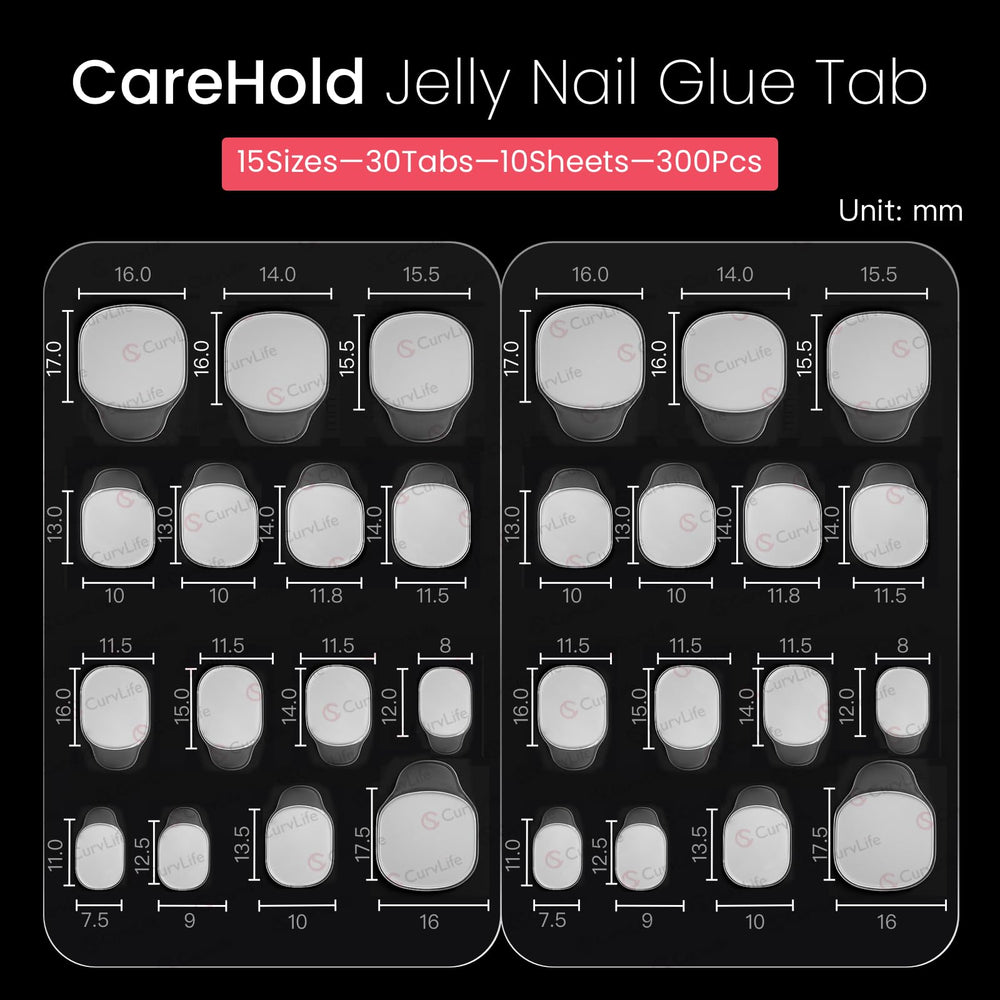 CurvLife CareHold Pro spread showing all sizes for accurate fit and selection