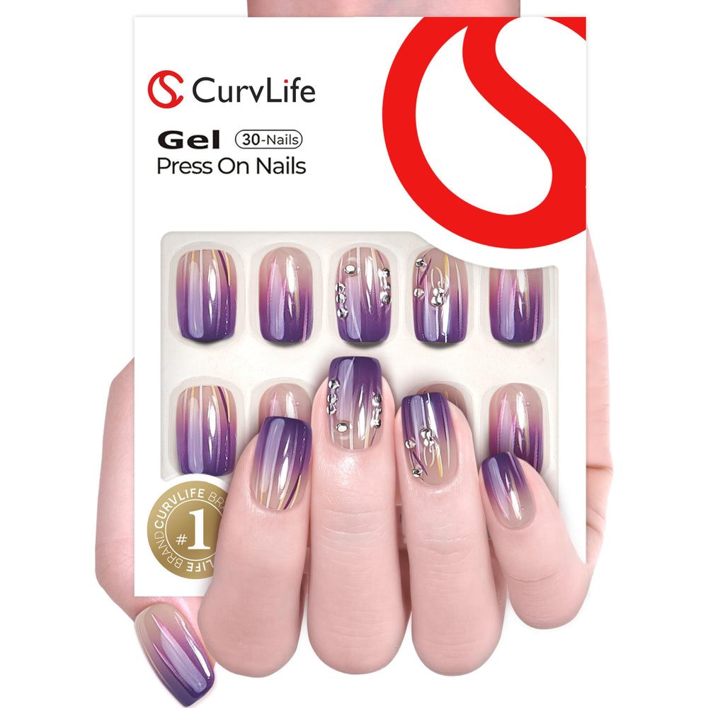 CurvLife close-up of nail texture highlighting hand-painted finish durability