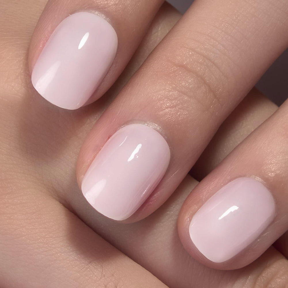 CurvLife close-up of glossy apricot design highlighting salon-quality finish