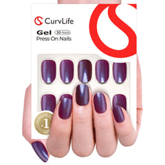 CurvLife close-up of nail sheen and gel texture demonstrating glossy durable finish
