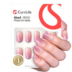 CurvLife close-up apricot accent detail highlighting precise gel polish design