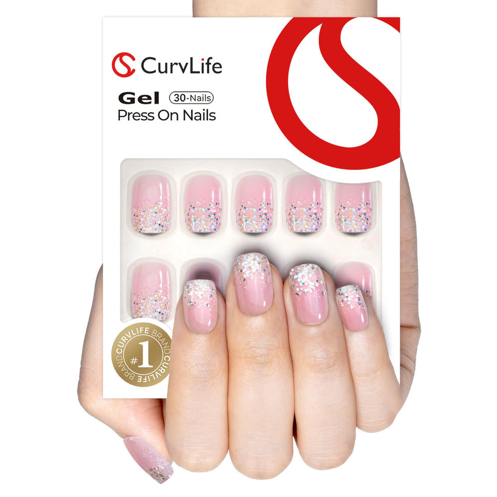 CurvLife close-up of French tip detail and glossy finish