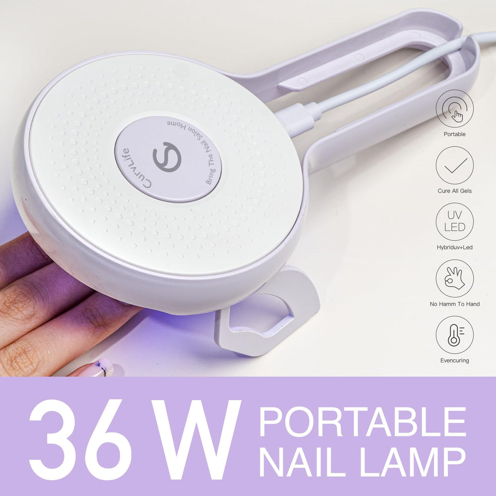 CurvLife folded compact lamp demonstrating portability and easy storage benefit