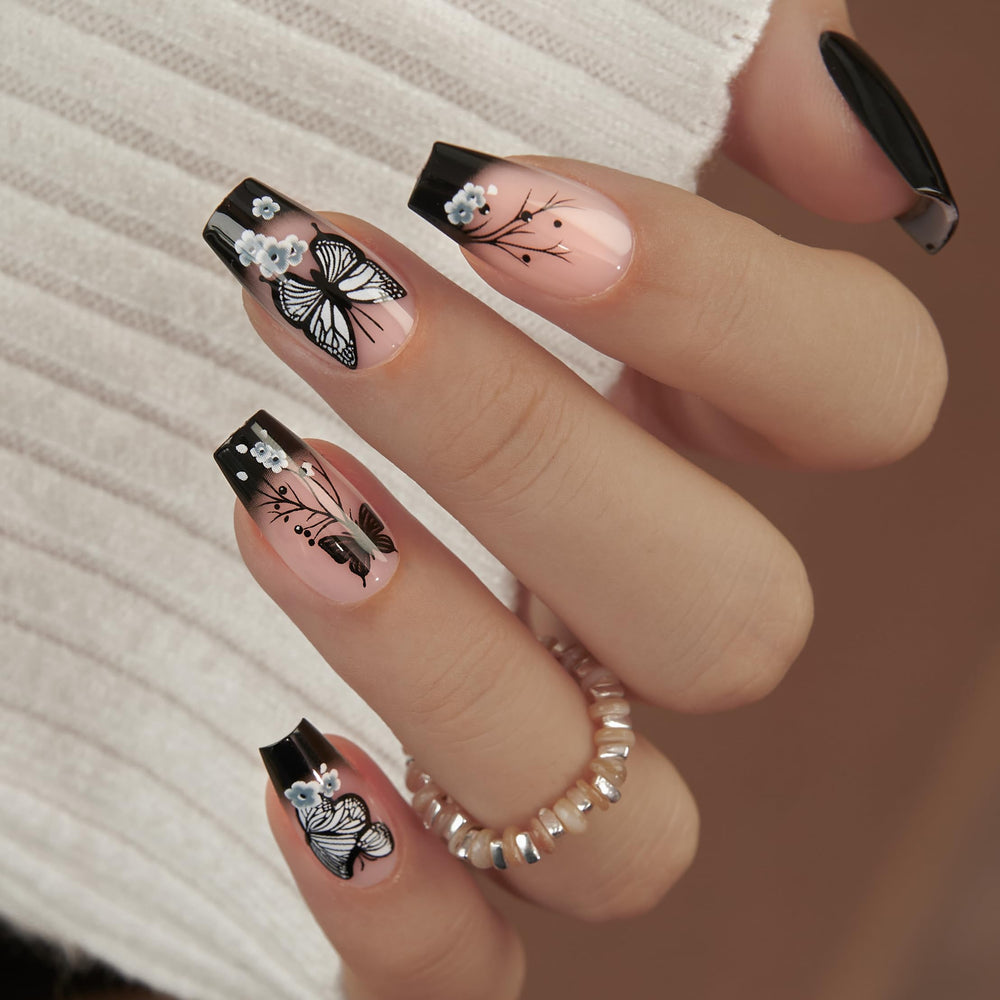 CurvLife front packaging showing apricot glossy butterfly nails and kit benefits