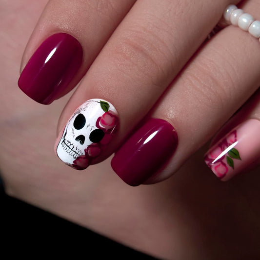 CurvLife front packaging showing red skull design for instant bold nails