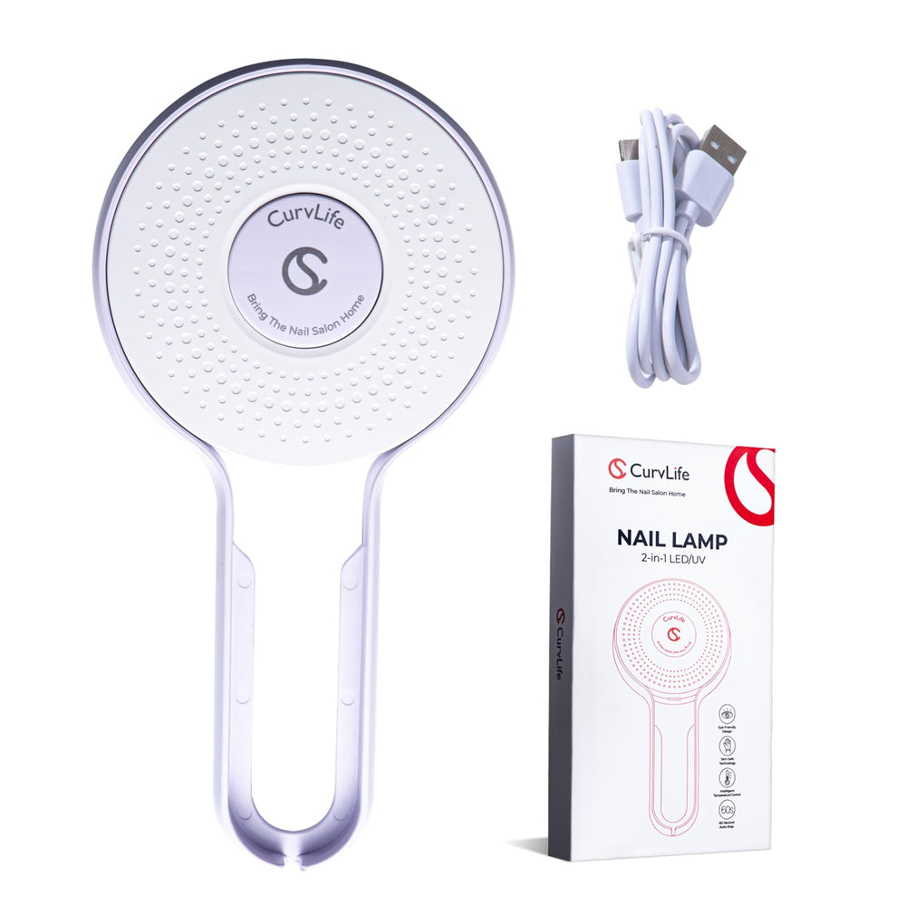 CurvLife front view lamp showing curing opening and controls for quick salon results