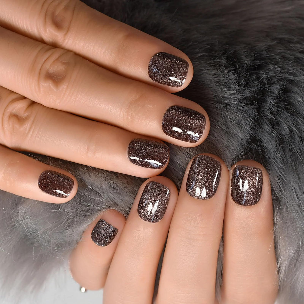 Curvlife close-up of gray star point design highlighting handmade gel finish
