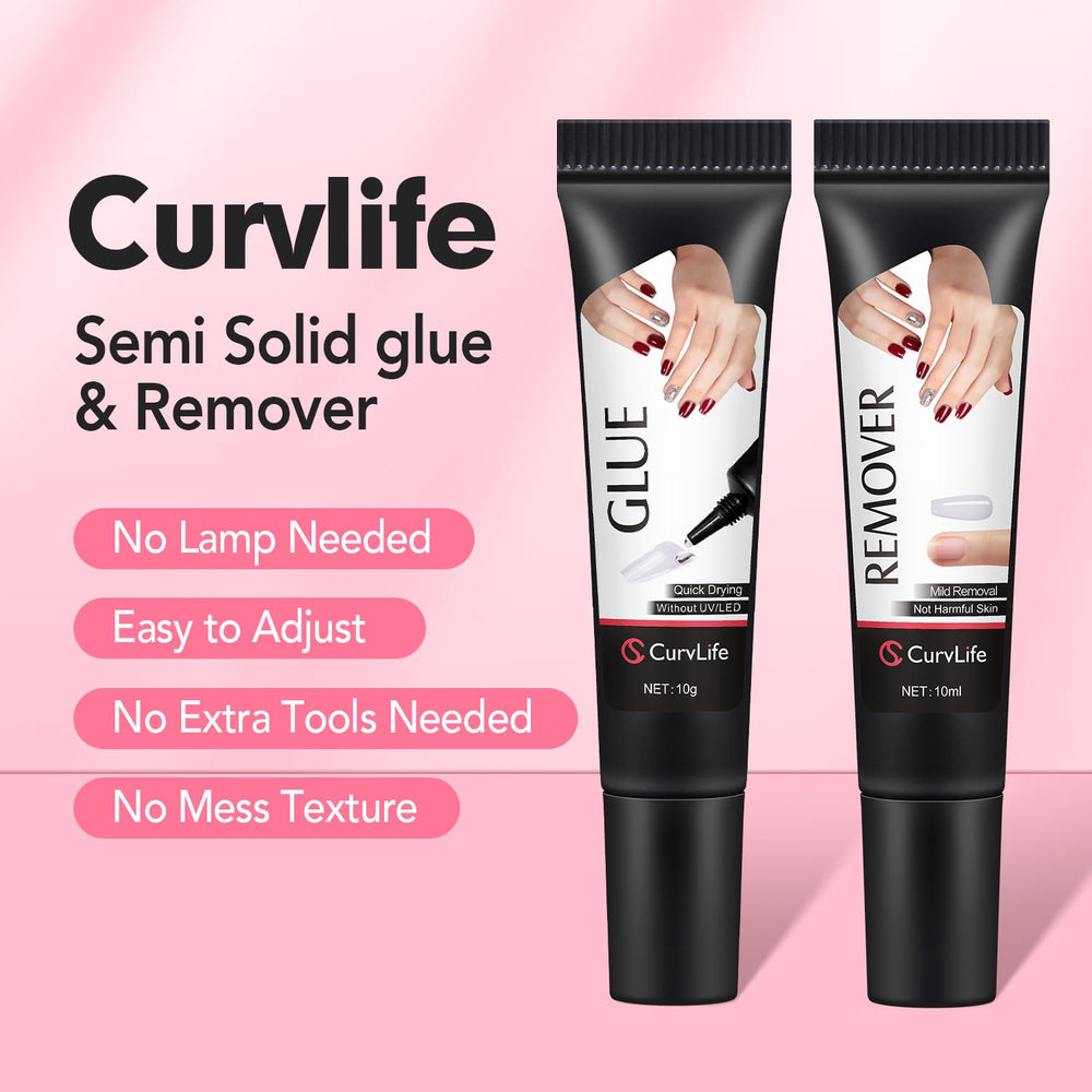 CurvLife semi-solid glue close-up texture with clog-resistant precision benefit