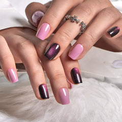 CurvLife close-up of glossy gel apricot French tip highlighting smooth finish
