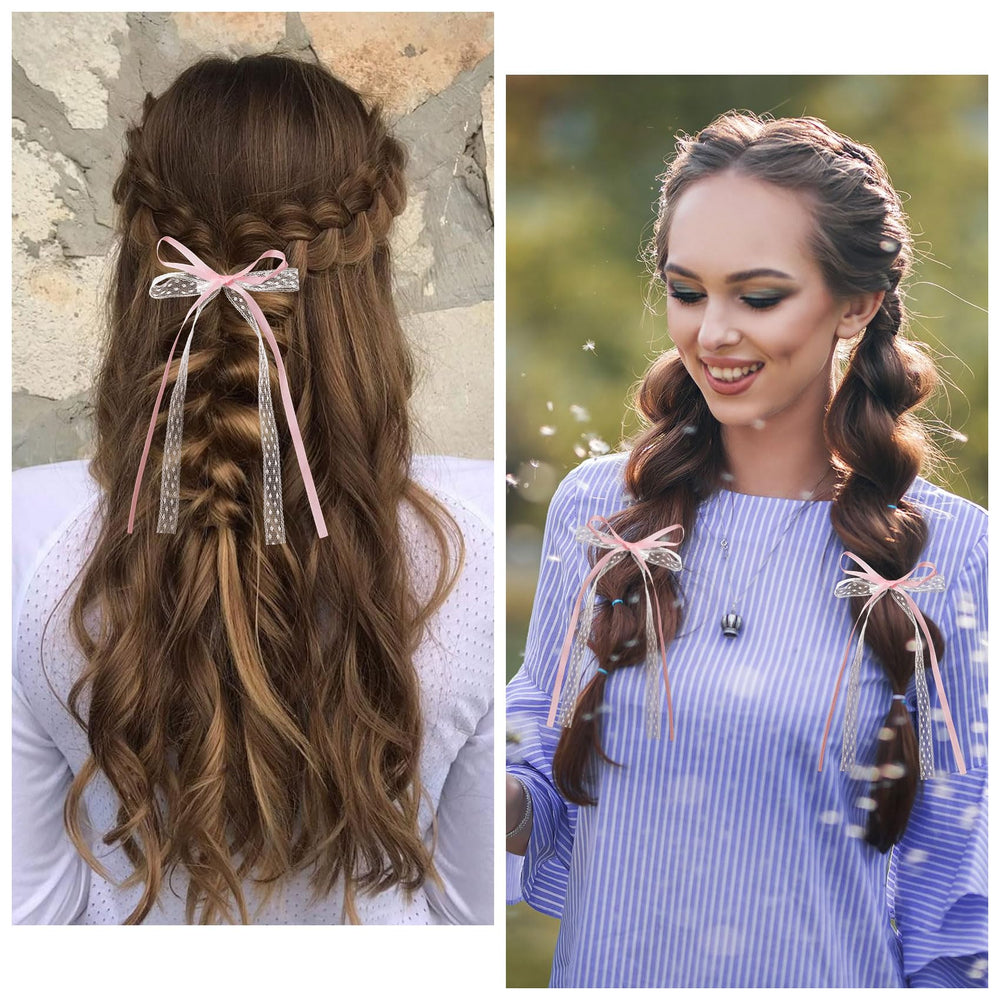 CustomyLife bow clipped in ponytail demonstrating styled look