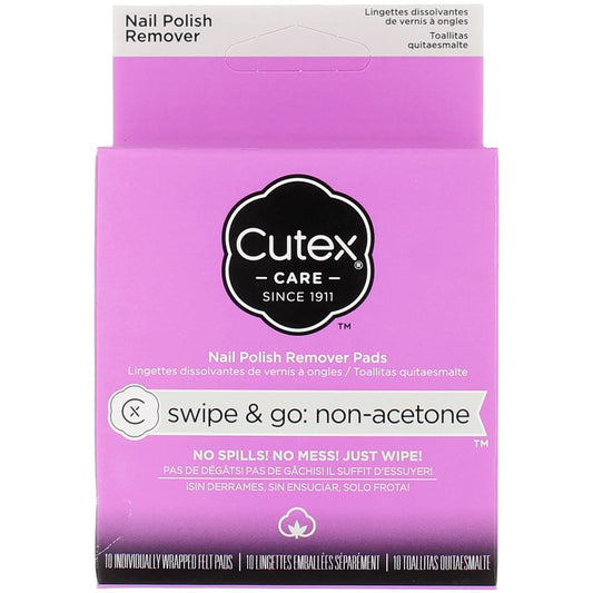 Cutex front packaging showing 10-count pads and convenience benefit