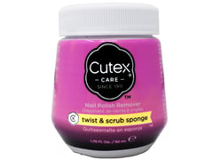 Cutex open pot displaying soaked inner sponge for no-mess nail removal