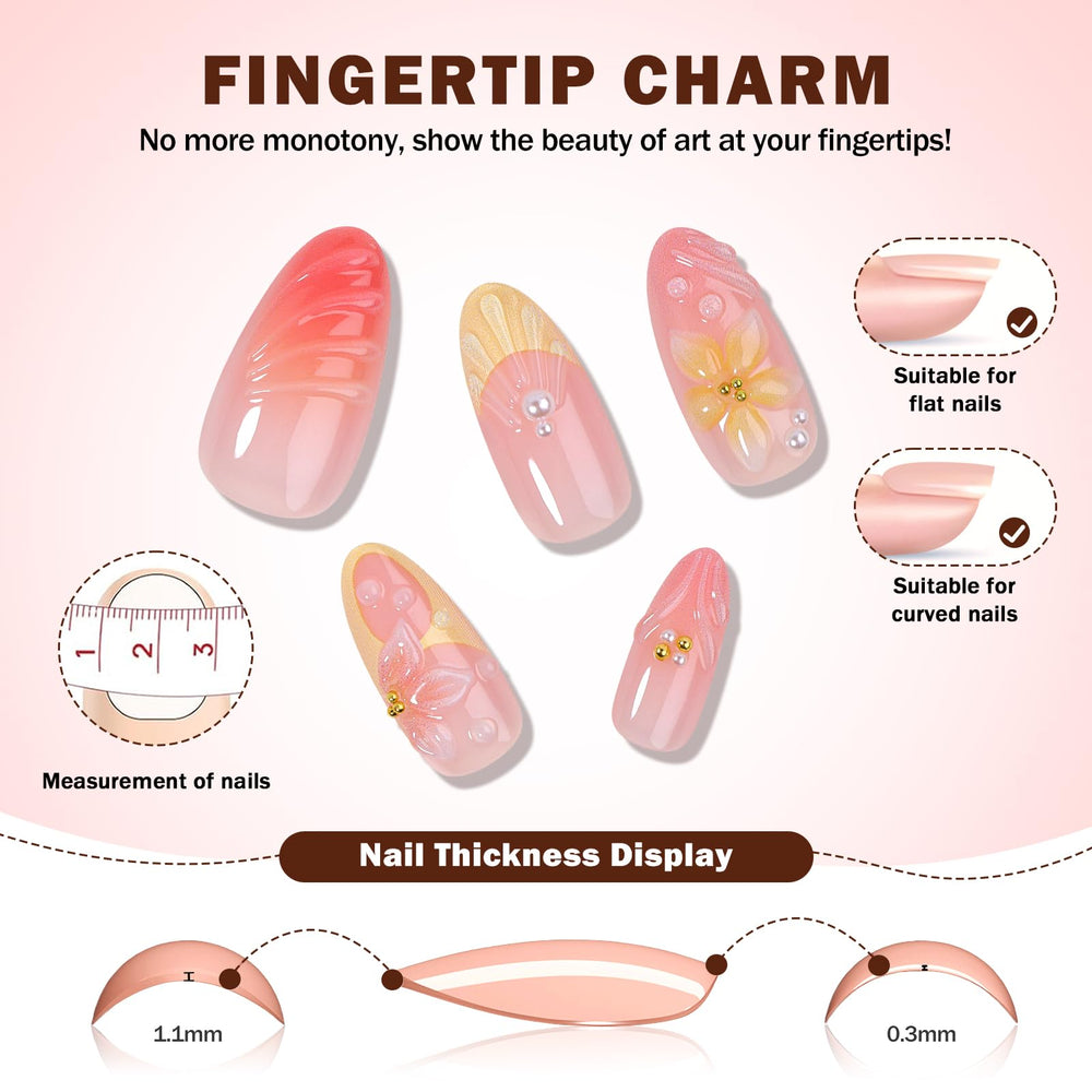 CUZIAM nails being pressed onto natural nail, quick at-home application benefit