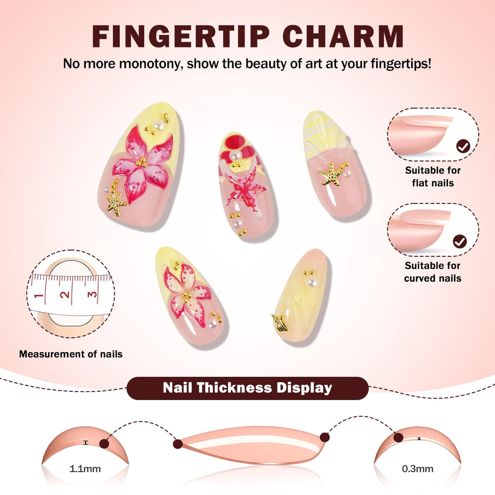 CUZIAM nails worn on hand at the beach for vacation-ready style and color pop