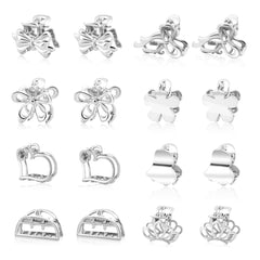 CWJCYTNSN front view of 16 mini silver clips showing variety and portability