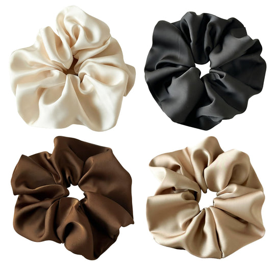 CXMRONIA front view of scrunchie packaging showing product and styling benefit