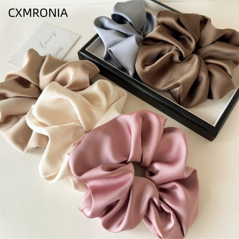 CXMRONIA scrunchie worn while sleeping on pillow minimizing creases benefit