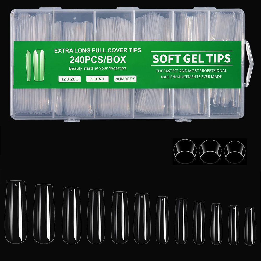 Cycullinyt front packaging showing 240 clear tips and quantity benefit
