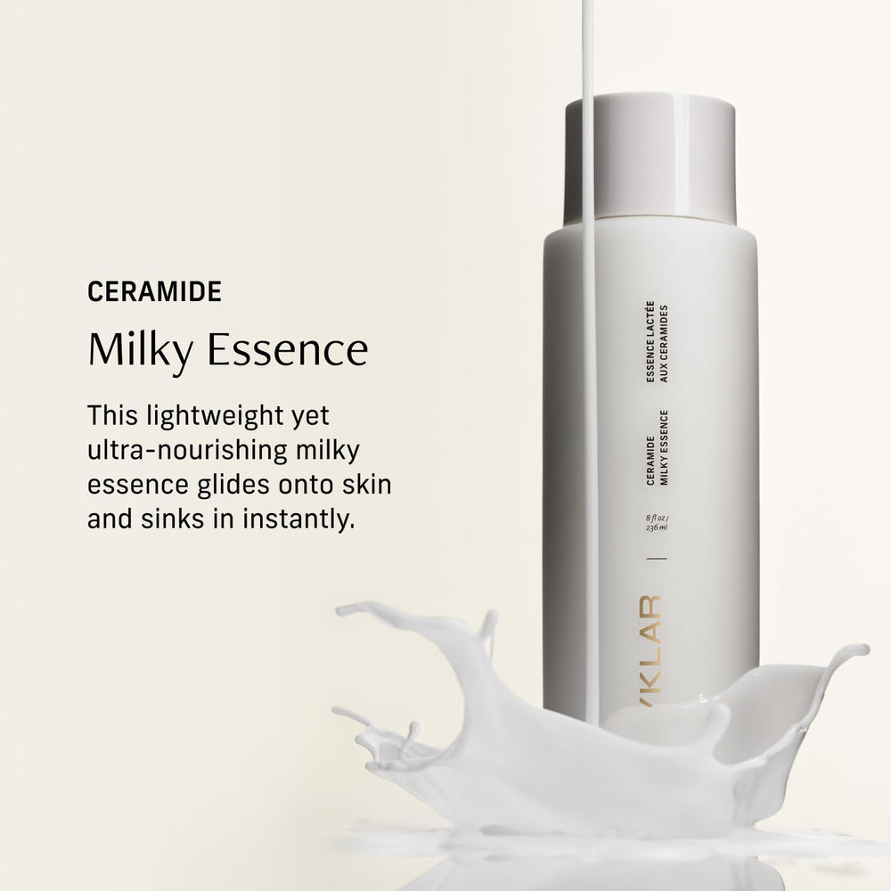 CYKLAR milky lotion texture from open cap illustrating quick absorption