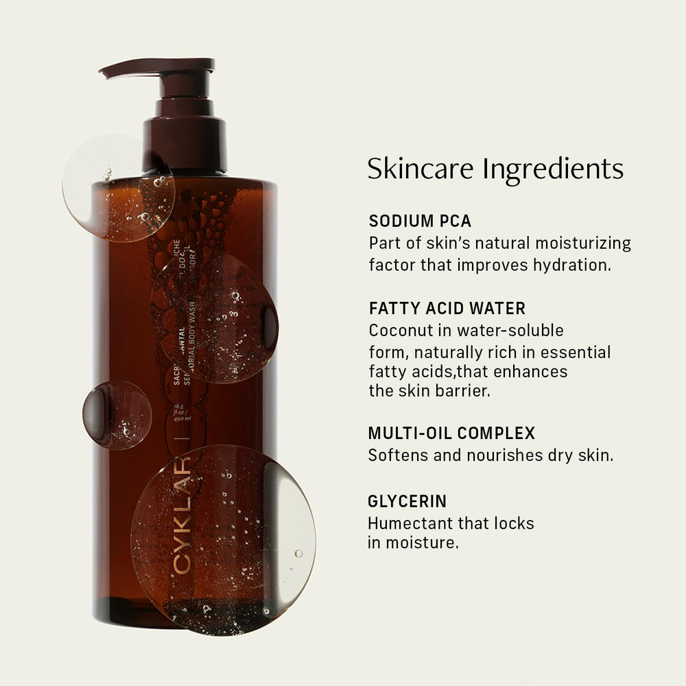 CYKLAR Sacred Santal pouring into hand showing non-greasy nourishment