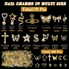 Cynailli closeup of cross snake star heart charms highlighting design detail