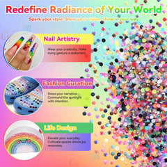 Cynailli small rhinestones used on nails and face for delicate decorative accents