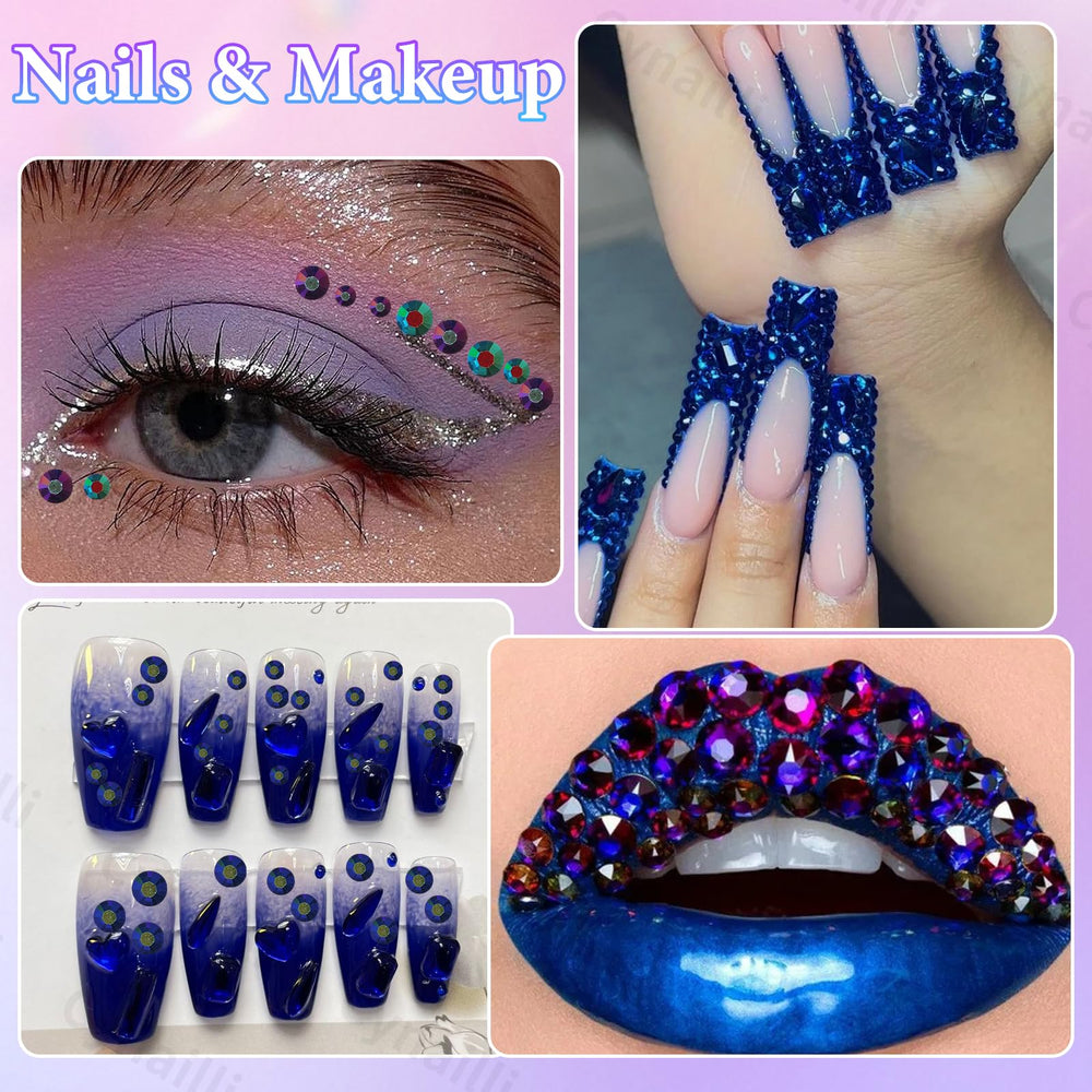 Cynailli rhinestones on nails showing small-size precision and wearable brilliance