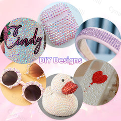 Cynailli gems decorating a tumbler showing durable, decorative adhesion