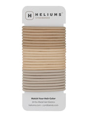 Cyndibands front pack showing 24 blonde hair ties for everyday convenience