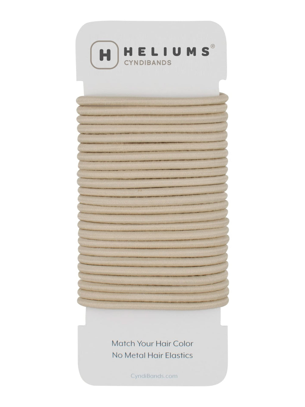 Cyndibands front packaging showing 24 light blonde bands and benefits