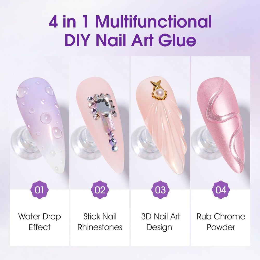 CYOZTE close-up droplet on nail demonstrating glossy 3D water effect benefit